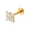 Joyería de Aleación de Titanio Jiangtai F136 Labret con Forma de Circonita Aleación de Titanio G23 Joyería para Piercing Corporal Stud de Hueso de Oreja
