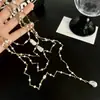 Colar Europeu e Americano Empilhável de Múltiplas Camadas para Mulheres 2026 Novo Estilo Pingente de Pérola Sintética Toque de Luxo Corrente de Clavícula de Cristal Joia de Franja