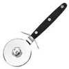 Cuchillo para pizza de acero inoxidable de dos piezas para uso doméstico, rodillo redondo para pizza, cuchillo para mantequilla, herramientas de cocina para hornear al por mayor