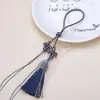 Cuerda de Mano Nudo Chino Colgante de Borla Estilo Tíbet Accesorios Lanyard para Teléfono DIY Colgante para Coche Colgante de Borla con Perla Dorada