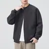 Moletom cardigã de malha waffle para homens, nova tendência de outono, solto, casual, estilo americano, jaqueta outono/inverno, vestuário masculino