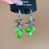 Pendientes Largos con Borla de Flor de Zirconia con un Toque de Lujo Ligero y de Alta Gama, Pendientes de Artesanía Pesada Estilo Bosque, Modernos y de Diseño Único