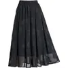Saia de Moda Jacquard de Chiffon Slim-Fit Nova Primavera e Verão 2025 Cintura Alta Laço na Cintura Elegante para o Trabalho Saia Evasê