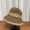 Sombrero de Pescador Nuevo Estilo Primavera y Verano Bloque de Color para Mujer con Decoración de Perlas, Elegante y de Moda para Viajar, Hace que la Cara se Vea Más Pequeña, Sombrero de Sol Versátil