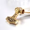 Martelo de Thor do mito nórdico dominante pingente de aço inoxidável colar masculino acessórios vintage de aço titânio joias pingente