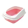 Caixa de areia para gatos semi-fechada, desodorizante, feita de material PP, design com tampa basculante, vaso sanitário anti-respingo para gatos, suprimentos extras grandes para animais de estimação do fabricante