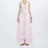 Pantalones de chándal retro americanos para mujer con dobladillo curvo de pedrería, nuevo estilo 2026, pantalones casuales holgados de pierna ancha, pantalones deportivos casuales