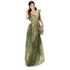 Vestido Verde de Temperamento de Alta Gama Estilo Francés para Chica Picante con Tirantes Espagueti y Mangas Cortas con Volantes, Chifón, Hermosa Cintura Entallada, Vestido Floral de Vacaciones para Mujer