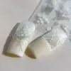 Moda 3D Nuevo Lazo Blanco Pegatinas Coloridas Arte de Uñas en Relieve Flores Secas Decoraciones para Uñas Pegatinas para Uñas