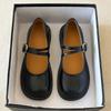 Zapatos Mary Jane de tacón bajo con punta redonda retro para mujer, primavera y otoño 2025, estilo británico, uniforme JK, zapatos pequeños de cuero