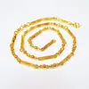 JL042 collar de cuentas hexagonales sólidas largas de 4 mm para hombre chapado en oro latón oro tibetano oro vietnamita de gran venta imitación oro