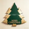 Letrero de madera de árbol de Navidad de una pieza colgante, Colgador de puerta de decoración navideña, Adorno de madera festivo impreso en UV, Transfronterizo