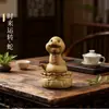 Cerámica Creativa Lindo Mascota de Té Pequeños Adornos Adornos Decorativos Boutique Puede Cultivar Té y Jugar Mesa de Té