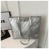 Bolsa de Ombro Grande Rombo Casual de Grande Capacidade para o Dia a Dia Bolsa Feminina Moda Cor Sólida Casual Bolsa de Braço Bolsa de Mão Bolsa Feminina