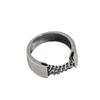 DILAGE-096 Anillo de plata esterlina S925 con cadena cepillada industrial pesada, estilo coreano, estilo frío, diseño de nicho para mujer