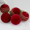 Bolas de Natal de Veludo em Cores Escuras, Decorações Penduradas para Árvore de Natal, Bolas de Natal de Veludo Personalizadas