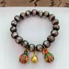 Pulseira de Vidro Cinza Besta Devoradora de Ouro Pulseira Colorida Família de Três Besta Devoradora de Ouro Transmissão Ao Vivo Celebridade da Internet Douyin Joias Atacado