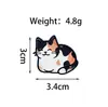 Broche de Gato de Dibujos Animados Lindo de Aleación con Ojos Bizcos, Insignia de Accesorio de Esmalte para Decoración de Ropa y Bolsas, En Stock