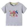 2023 roupas infantis transfronteiriças camiseta infantil de verão de manga curta meninos e meninas desenho animado camiseta básica bebê camiseta de meia manga top da moda