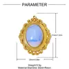 Colgante Retro Francés Corazón Ojo DIY Acero Inoxidable Collar Geométrico de Cristal para Mujer Colgante de Joyería de Acero de Titanio