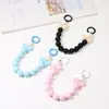 Pintura de goma lazo colgante con cuentas diy cadena para carcasa de teléfono móvil cordón de lazo con cuentas hecho a mano cadena portátil