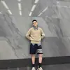 Tb Unisex Nuevo Suéter de Lana de Cuello Redondo Otoño/Invierno Estilo Pareja Casual Versátil Suéter de Cuatro Rayas para Pareja