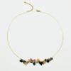 Pulseira simples de turmalina com grão arco-íris corrente para clavícula design de nicho feminino cor simples fabricantes de turmalina atacado