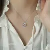 Diseño Original Collar de Plata S925 Colorido Romántico de Pez Grande, Begonia y Mariposa para Mujer, Fresco y Versátil, Regalo para Novia