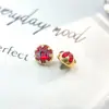 Aretes de titanio F-136 con diente de diamante checo, Aretes de titanio G23 con rosca interna de circón para labio, Joyería para piercing