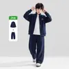 Ropa para Niños Zuoxi Conjunto para Niños Otoño Deportivo Casual Chaqueta con Cuello Alto Conjunto de Dos Piezas Primavera y Otoño 2026 Nuevo Modelo para Niños Mayores