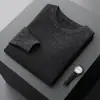 Suéter de Hilo Puro de Cachemira con Cuello Redondo para Hombre, Nuevo Suéter de Lana Otoño/Invierno, Camisa Básica Engrosada Versátil para Hombres Jóvenes y de Mediana Edad, Moderno