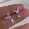 Polvo para Pan al Vapor Shijia Aretes de Perlas Blanco Leche Claro Aguja de Plata Esterlina S925 Nicho de Gama Alta Combinables Nuevos Aretes
