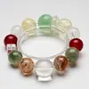 Pulseira Cristal de Cabelo Verde Natural para Mulheres Cristal de Limão Jade Vermelho Sangue de Pombo Roxo Fluorita Verde Mil Camadas Pulseira Atacado