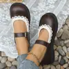 Nuevos Zapatos Pequeños de Cuero Mary Jane Retro para Mujer Primavera y Verano Estilo Francés Punta Redonda Estudiantes con Faldas Planos Estilo Japonés