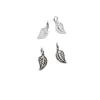 Venta al por mayor de accesorios de plata S925, colgante de hoja pequeña hueca simple de plata, accesorios de joyería hechos a mano DIY S0161