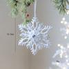 Nuevo producto transfronterizo: decoración navideña, alce blanco flocado, copo de nieve, colgante, decoración para árbol de Navidad, colgante, foto.