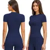 Padrão de Grade de Seda 2026 Roupas de Yoga Femininas Verão Justa Modeladora Secagem Rápida Camiseta Treinamento Fitness Wear Pode Ser Usado Fora Transfronteiriço Secagem Rápida