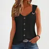 2026 Nueva Primavera y Verano Amazon Deseo Europeo y Americano Transfronterizo Camisola Botón Color Sólido Moda Femenina Camiseta Chaleco para Mujer