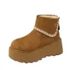 Botas de Nieve Gruesas Versátiles para Chicas Bajitas Mujer 2026 Otoño/Invierno Nuevas Retro Encaje Francés Adelgazantes Botines Cortos Birkenstock
