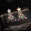 Europa y Estados Unidos transfronterizo nueva moda estrellas brillantes estrellas de cinco puntas circonita árbol de Navidad aretes de diamantes de colores adornos navideños