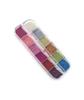 Parche decorativo para uñas de polvo de diamante triturado en caja larga de 12 compartimentos, tinta para uñas