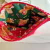 Bolsa de cosméticos de algodão transparente com areia movediça estampada para as festas de Natal bolsa de armazenamento de cosméticos comemorativa de fim de ano bolsa pequena