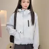Chaqueta con capucha súper elegante y sencilla para mujer, modelo nuevo de otoño, corte holgado, adelgazante, chaqueta casual versátil, estilo corto a la moda