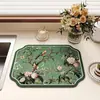 Esterilla clásica y elegante para secar platos de cocina: resistente al calor, antideslizante, decorativo, hecho de tierra de diatomeas, para tazones, platos y cubiertos. Disponible para envío directo