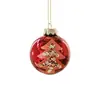 8cm Bola Brilhante Vermelha de Alto Padrão Pó Pegajoso Pó Dourado Bola Galvanizada Decoração de Árvore de Natal Pingente Decoração Suspensa Bola Suspensa