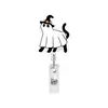 Novo Gato Preto Fantasma Abóbora Acrílico Equipe Médica Retrátil Rotativo Porta-Crachá Clipe de Crachá Fivela de Puxar com Glitter
