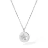 Collar de Acero de Titanio Incrustado con Circonita Redonda Marca Estrella de Cinco Puntas Joyería para Mujer Moda Personalizada Lujo Ligero Cadena para Clavícula Versátil Joyería