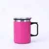 Copo térmico 14oz transfronteiriço com alça, grande capacidade, adequado para uso no carro, garrafa térmica para café, direto da fábrica, logotipo personalizado disponível mediante solicitação