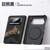 Adecuado para Funda de Teléfono Magnética Huawei Puraxmax con Soporte de 360 Grados Acabado de Piel de Alta Gama Edición Coleccionista Anti-Caídas Cubierta Trasera