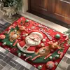 Alfombra Navideña Más Vendida Transfronteriza, Felpudo Decorativo de Terciopelo de Cristal con Ambiente Festivo, Alfombrilla Resistente a Manchas y al Desgaste, Se Puede Enviar en Nombre de Otros